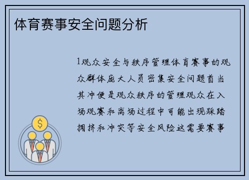 体育赛事安全问题分析